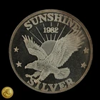 1982 Sunshine Silver Mining 1.oz .999 Fine Silver Round With Serial Number -E789