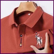 Men's Embroidered Casual Fashion Short Sleeved POLO Shirt Summer Comfortable Top