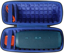Co2Crea Hard Travel Case for JBL Charge 5/4 Speaker, Black Royal Blue