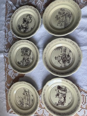 GIEN France  Vieille Marseille  6 Teller komplett Vintage Box