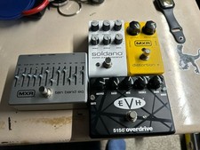 Lotto 4 pedali overdrive ad alto guadagno EVH 5150 Soldano SLO MXR distorsione + equalizzatore 10 bande