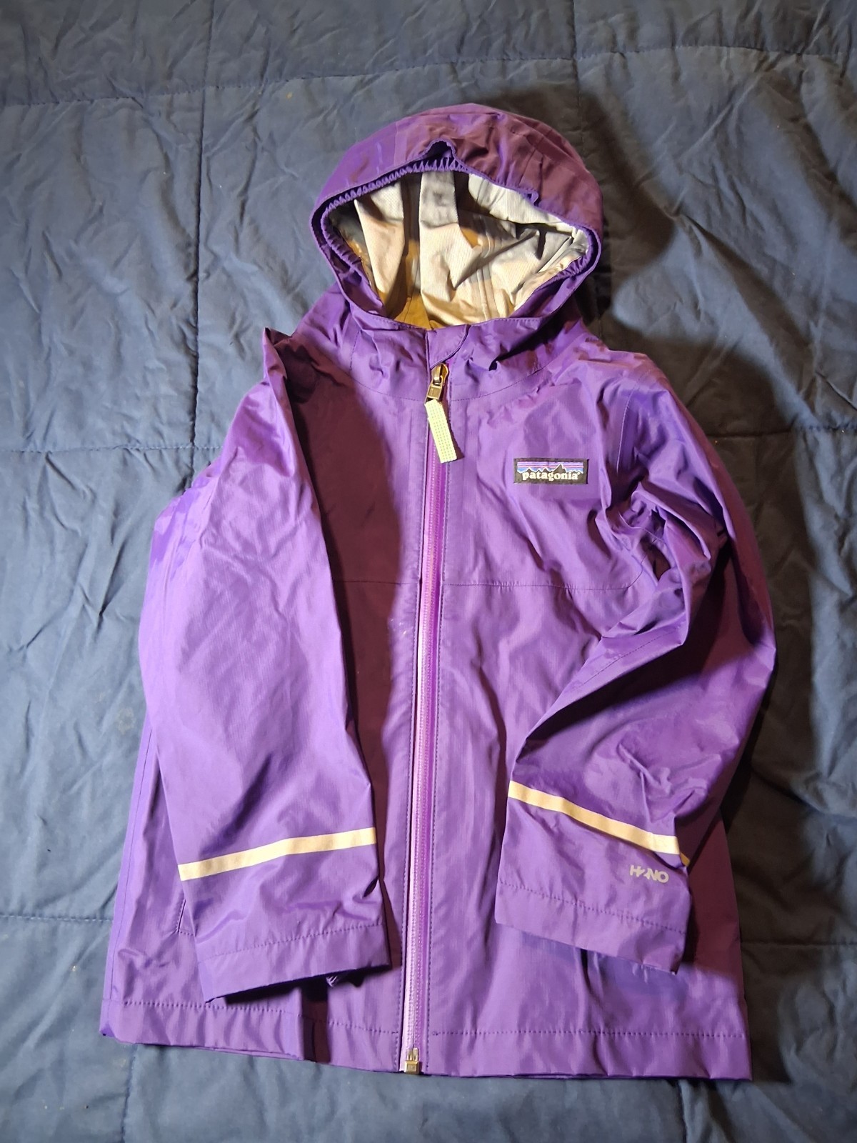 Patagonia H2No Magenta Purple Mesh Lined Hooded Rain Coat Jacket Girls 3T