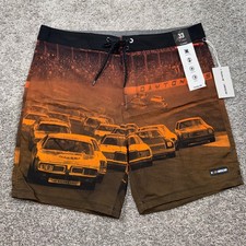 Hurley x NASCAR Board Shorts Mens Phantom Eco Race Car Graphic Orange Sz 33 NEW