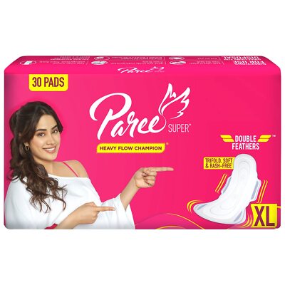 PAREE Extra Weiche Binden XL, 30 Pads Mit Flügeln Schwer Saugfähig Weiß