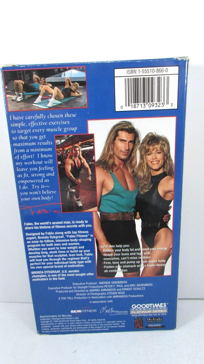 Fabio Fitness Video VHS 1993 Exercises w Brenda Dykgraaf Previewed
