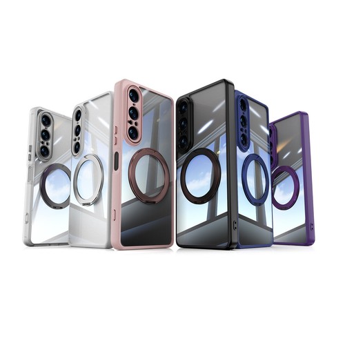 For Sony Xperia 1 VII, Luxury Magnetic Transparent Ring Holder Stand Cover Case - 第 2/36 張圖片