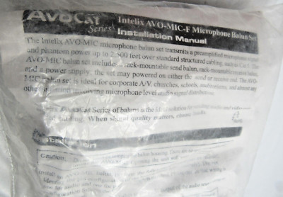 Avocat AVO-MIC-F Microphone Balun Mic Set Liberty Intelix  NEW Microphone Extend