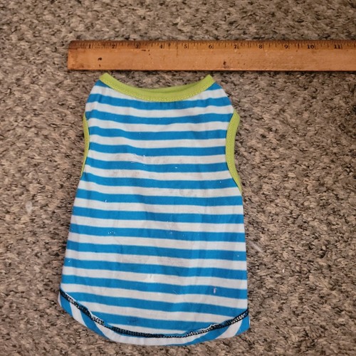 Pet Spirit Brand Small Dog Tank Top Blue/White Striped "Ladies Love Me" - Picture 8 of 10