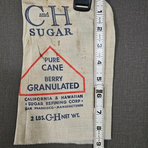 C & H Pure Cane Sugar Bag 2 lb. CA & HI Sugar Refining Corp San Fran VTG 5x8" - Picture 4 of 5