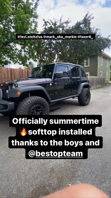 Zipperless premium Sunrider Besttop Soft Top for 07-18 Jeep Wrangler JK 