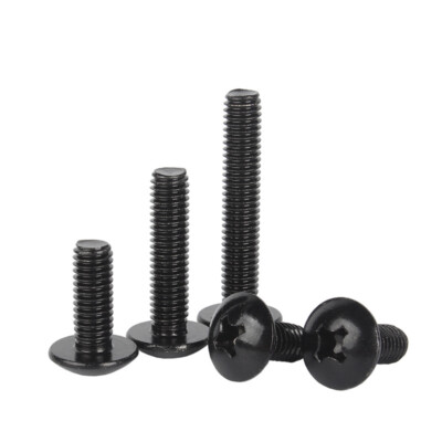 M3 M4-M6 Black Stainless Steel Cross Phillips Truss Large Round Head Screw Bolt
