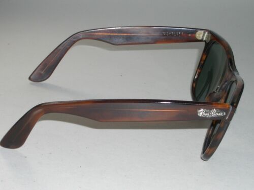 VINTAGE B&L RAY-BAN USA L1725 G15 UV GLASS LENS TORTOISE WAYFARER II SUNGLASSES - Picture 3 of 9