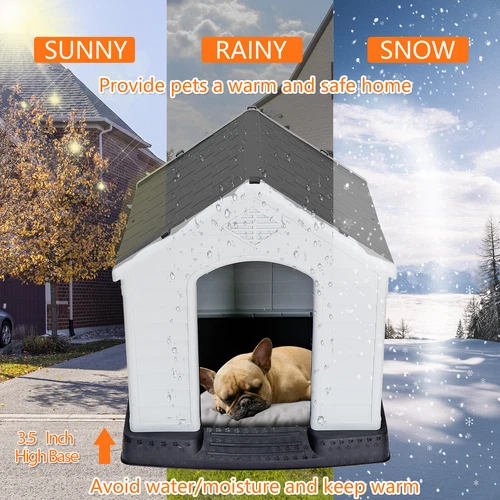 28 Zoll/32 Zoll H Outdoor Hundehaus wetterfest Tierheim Hundeheuche 4 Farben - Bild 12 von 73