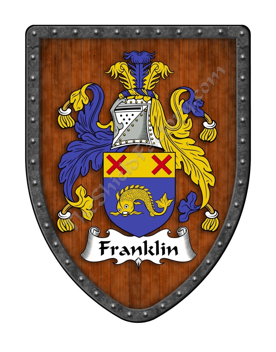 Franklin Family Custom Crest Coat of Arms Hanging Shield SH503P-DG