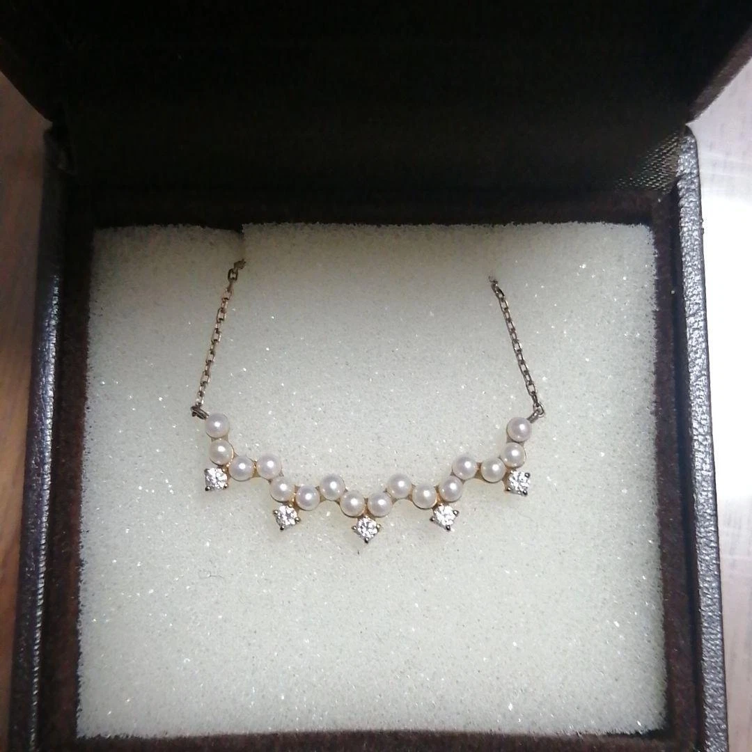 Japan Used Necklace Ete Necklace Pearl Diamond Silver 925 eBay