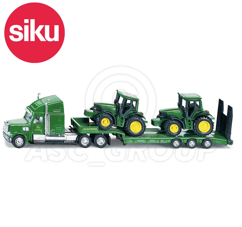 Siku 1837 remorque À Seuil Surbaissé avec John Deere Tracteurs