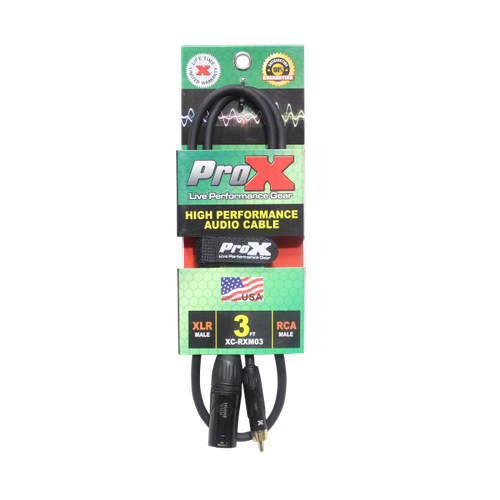 Pro X 3 Ft. Unbalanced RCA to XLR3-M High Performance Audio Cable - Picture 3 of 4