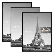 18x24 Frame Black 3 Pack, Poster Frames 18 x 24 for Horizontal or Vertical 