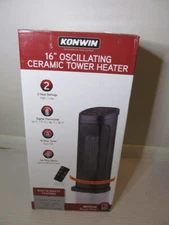 Konwin 16" Oscillating Ceramic Tower Heater for Medium Room Size, NSBK-150SK57R