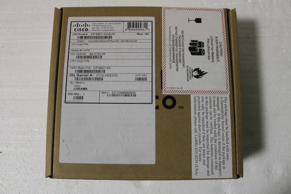 Cisco CP-8821-K9 Wireless IP VoIP Phone NEW - Image 2 of 4