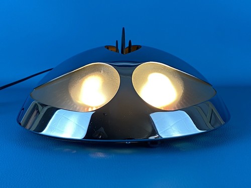 Rara Lampada Da Tavolo forma Spaziale Ufo Cromato Design Serge Gabathuler - Foto 13 di 14