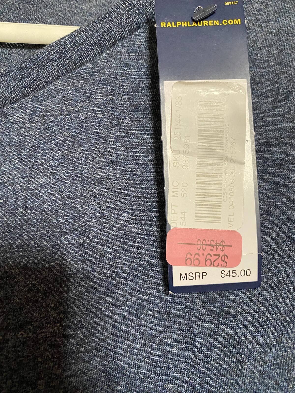 Polo Ralph Lauren uomo maglia manica lunga logo pony taglia XL blu navy