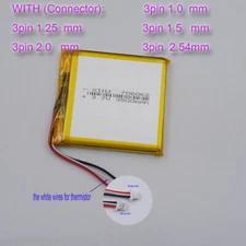 3.7V 3500mAh 12.95Wh Li Battery 706062 Lipo JST 3Pin 1.0/1.25/1.5/2.0/2.54mm
