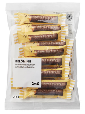11er Pack IKEA BELONING Milchschokoladentafel, Hafer und Karamell Twix