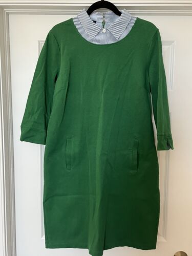 Talbots Womans Long Sleeve Green Knit Dress w/ Str