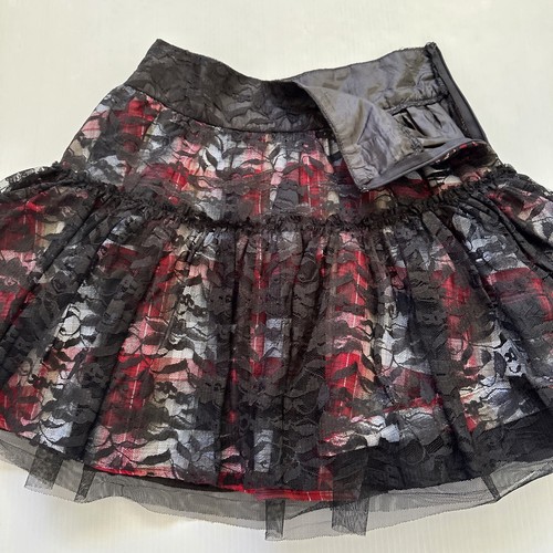 ICE Fashion Teens Women’s Skirt Size S Black Lace Cotton Lining Layered Short - Bild 16 von 18