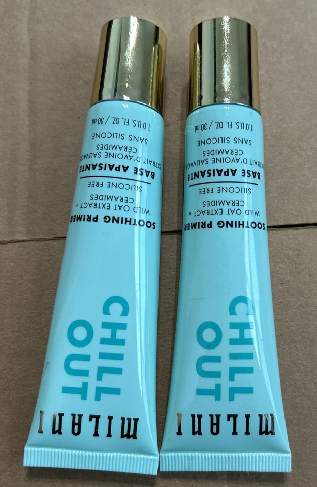 2X Primer calmante de maquillaje facial Milani CHILL OUT con extracto de avena silvestre -1,0 fl. oz Foto 3 de 4