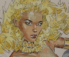 THOMAS FRISANO Spectaculaire dessin original couleur 9 SIGNÉ Années 2010