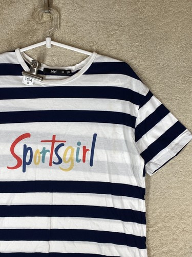 Sportsgirl Casual T-Shirts Top Size XS Womens Navy White Striped Logo - Bild 5 von 12
