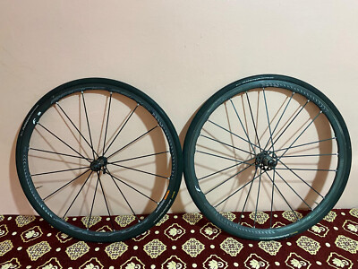 fulcrum racing zero nite ceramic carbon road bike wheelset in good