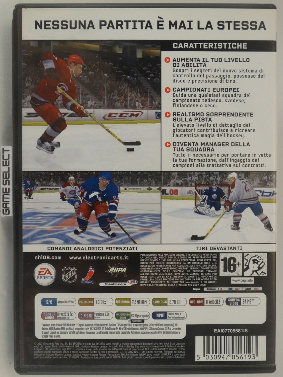 NHL 08 Ice Hockey on Ice 2008 PC Computer DVD Original - Complete