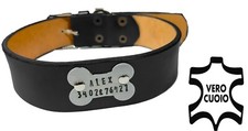 COLLARE CANE PER CANE PERSONALIZZATO TARGHETTA  IN CUOIO ARTIGIANALE 
