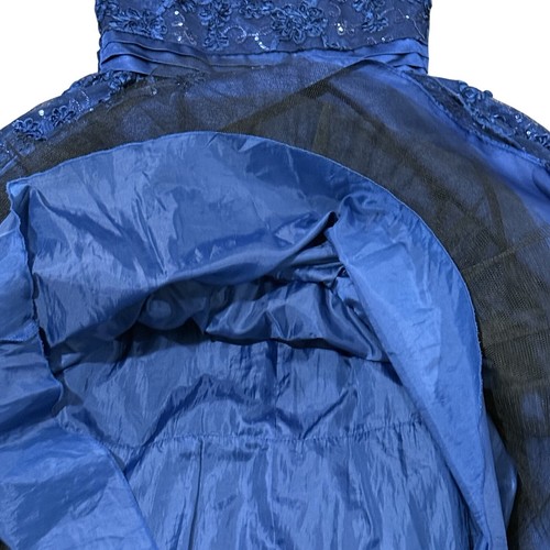 Vestido Princesa Americana Niñas Talla 14 Azul Marino Lentejuelas Formales - Imagen 5 de 7