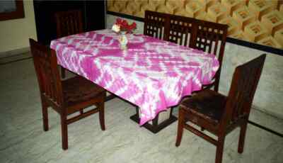 ''Handmade Tie-Dye Table Cover   Unique Artisan-Designed Boho Tablecloth