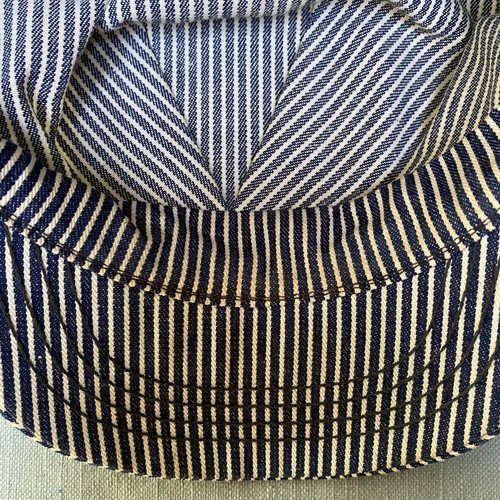 Reengineer Patch Train Conductor Cap Hat Made in USA Snapback Blue White Striped - Picture 9 of 12