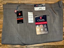 Chaps Lt Brown Flat Front Performance Series Dress Slacks - 48 x 36 - Brand New