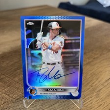 2022 Topps Chrome Veteran Auto Blue CVA-TM Trey Mancini /150 - Baltimore Orioles