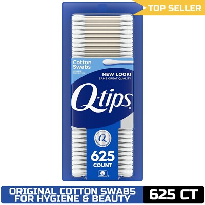 Q-tips 625 Count Cotton Swabs for Hygiene and Beauty Care, Made with 100% Cotton