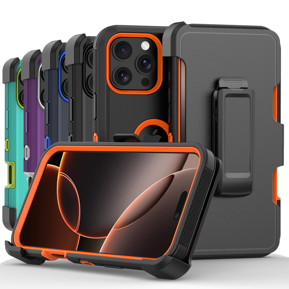 For iPhone 16 Pro Max 16 Plus 16 Pro Shockproof Case Defender Cover Belt Clip