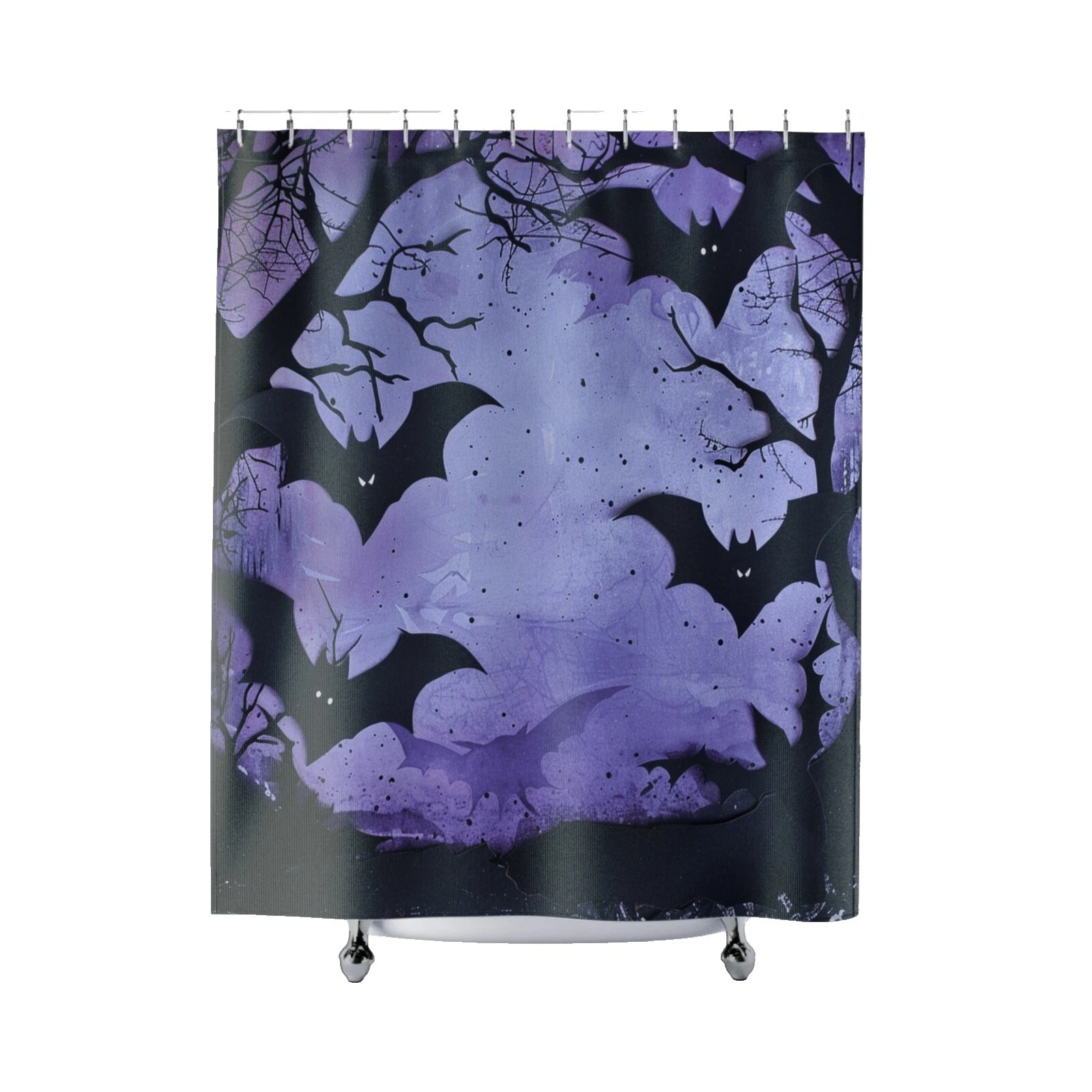 Cortinas de Chuveiro Preto de Poliéster