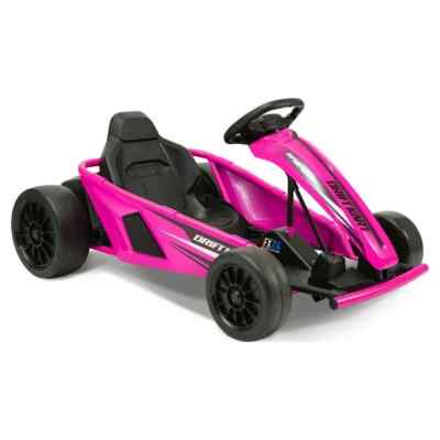 Drift Go Kart Ride On 24V Battery-Powered Vehicle, Ages 8+, Pink