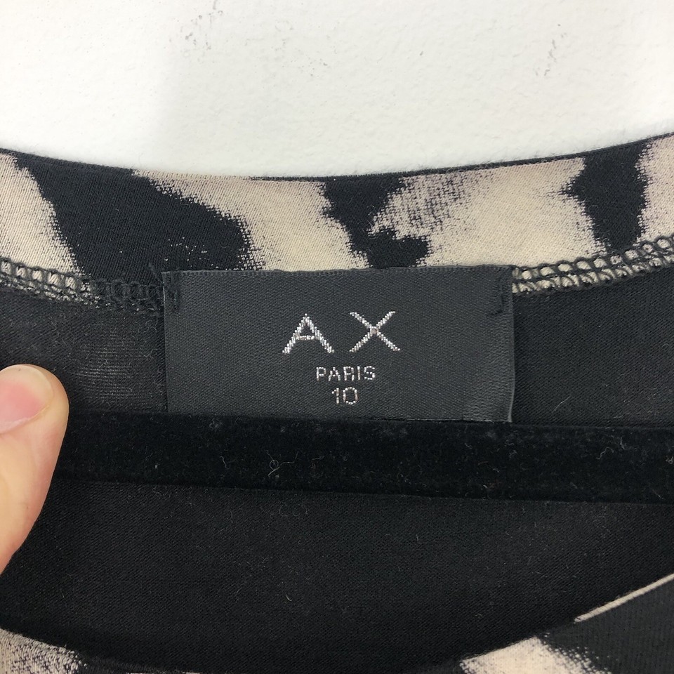 Womens AX PARIS Casual Party Beige Black Short Sleeve Pencil Dress Size