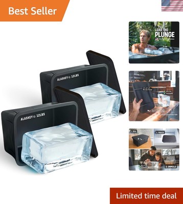 Space-Saving 12 lbs Silicone Ice Block Mold with Lid - Ideal for Coolers & Baths