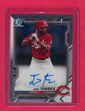 JOSE TORRES 2021 Topps 1st Bowman Chrome Draft AUTO CDA-JTO Cincinnati Reds