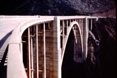 1950s Bixby Bridge California Red Border Kodachrome Slide AK-D
