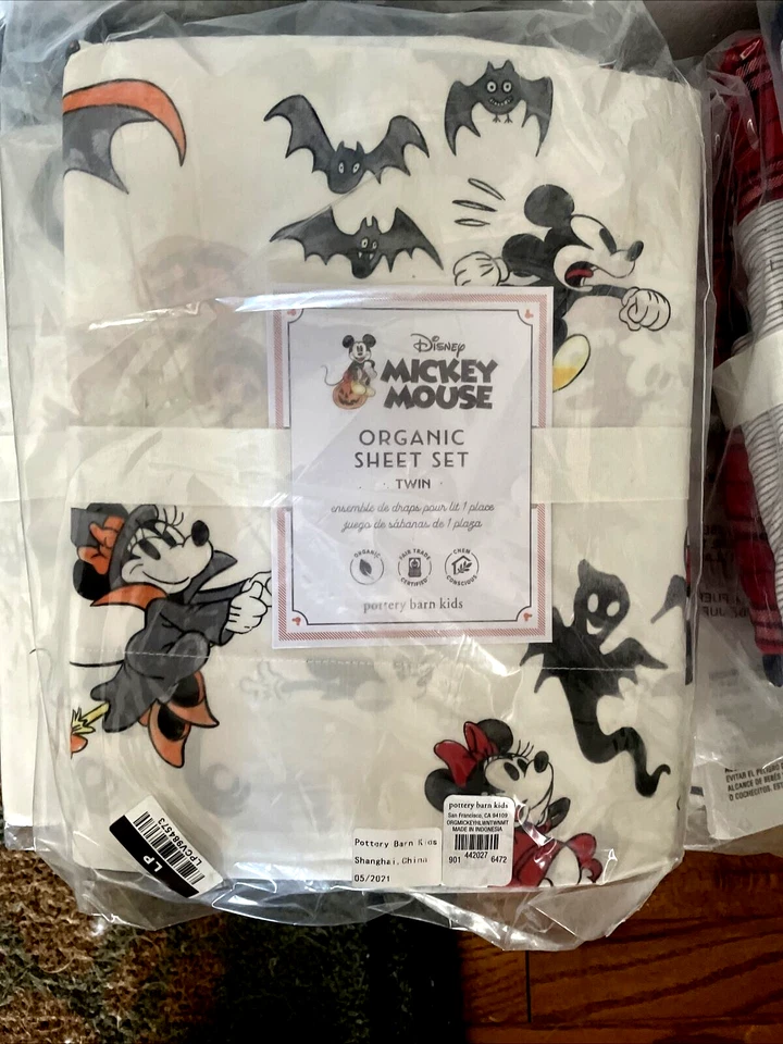 JUEGO DE SÁBANAS de vacaciones Pottery Barn Disney Mickey Mouse Halloween SummerEnween Party. Foto 2 de 4